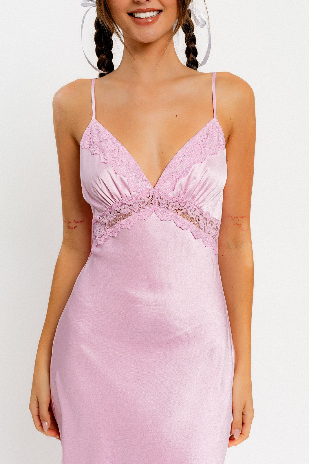 QUINN LACE TRIMMED MAXI DRESS