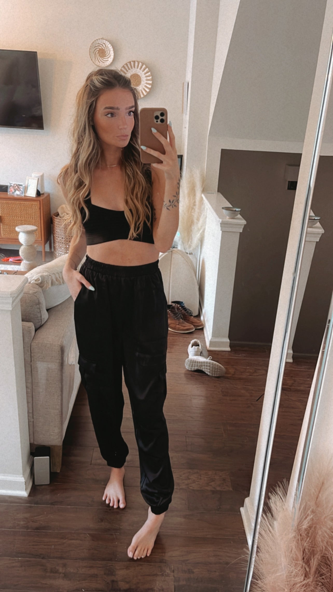 DARK SIDE SATIN CARGO JOGGERS