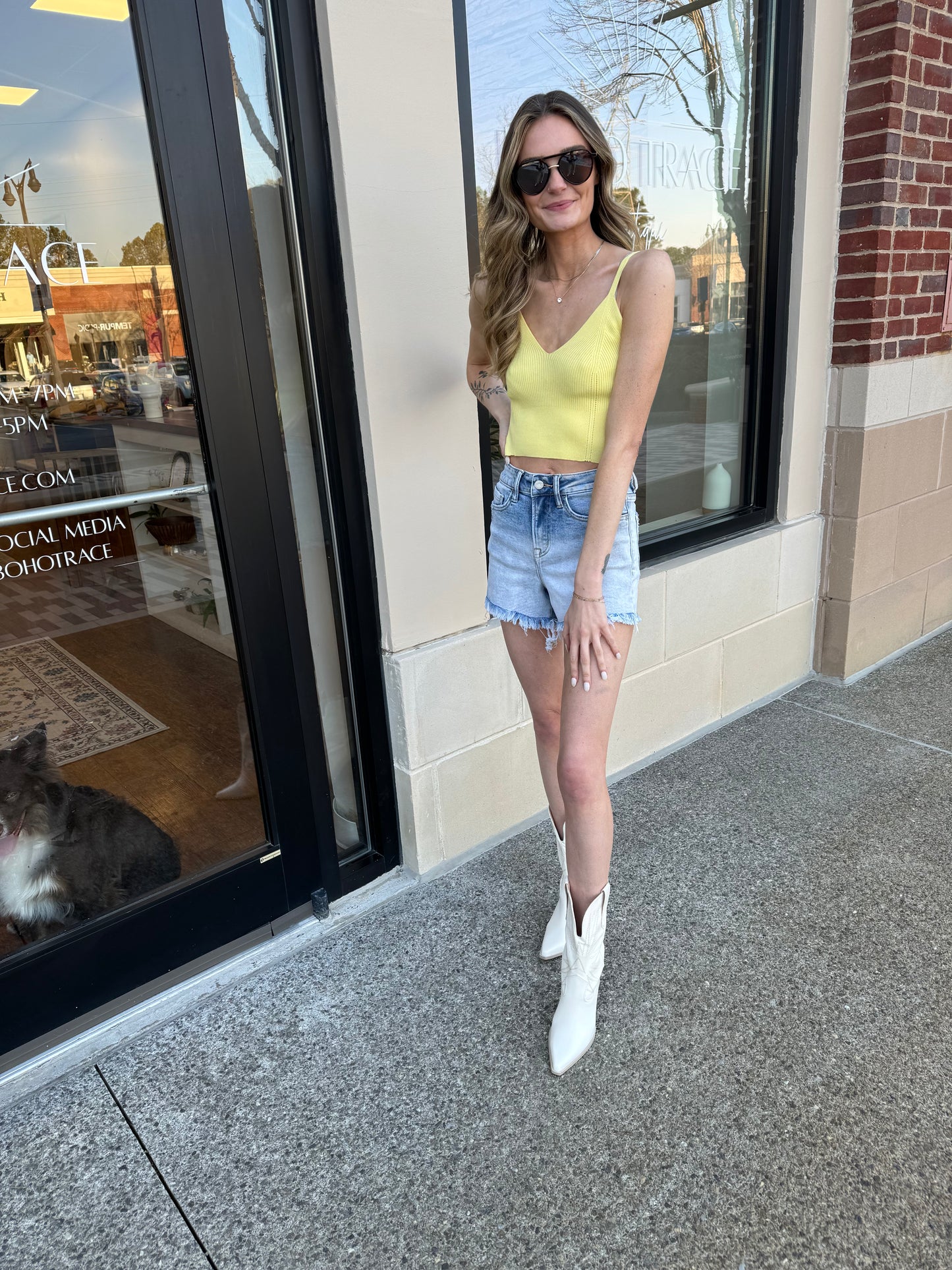 WISH YOU WERE HERE RIBBED CAMI