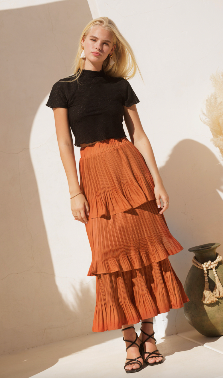 Tiered maxi outlet skirt 50