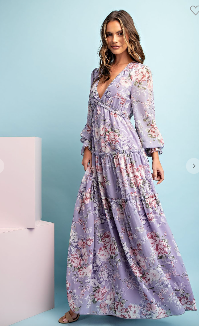 JANEY FLORAL PRINT MAXI DRESS