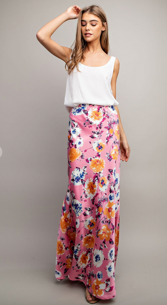 LUCY FLORAL PRINT MAXI SKIRT