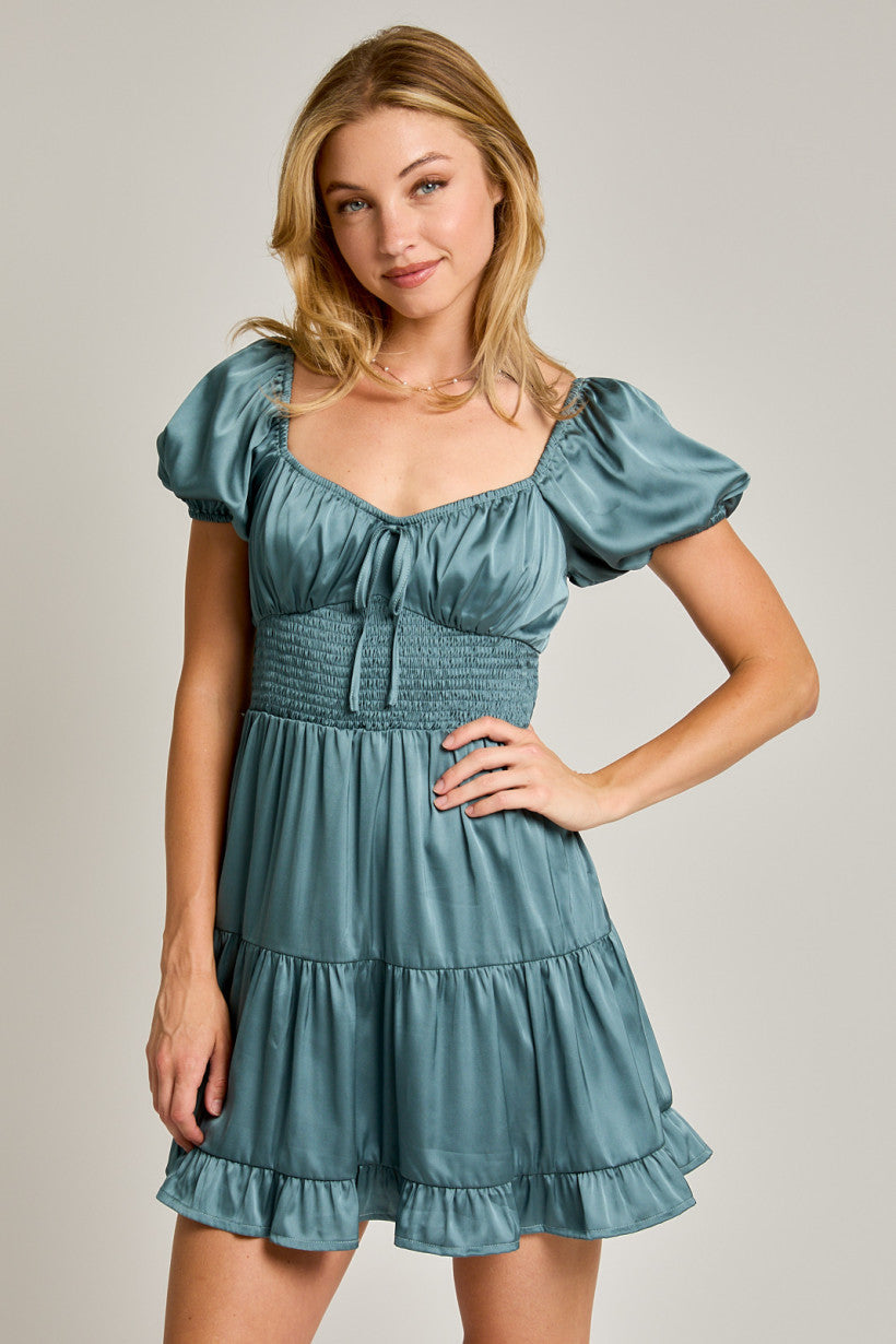 LORETTA TIERED MINI DRESS