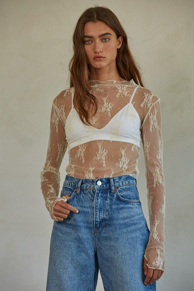 VICTORIA LACE LONG SLEEVE TOP