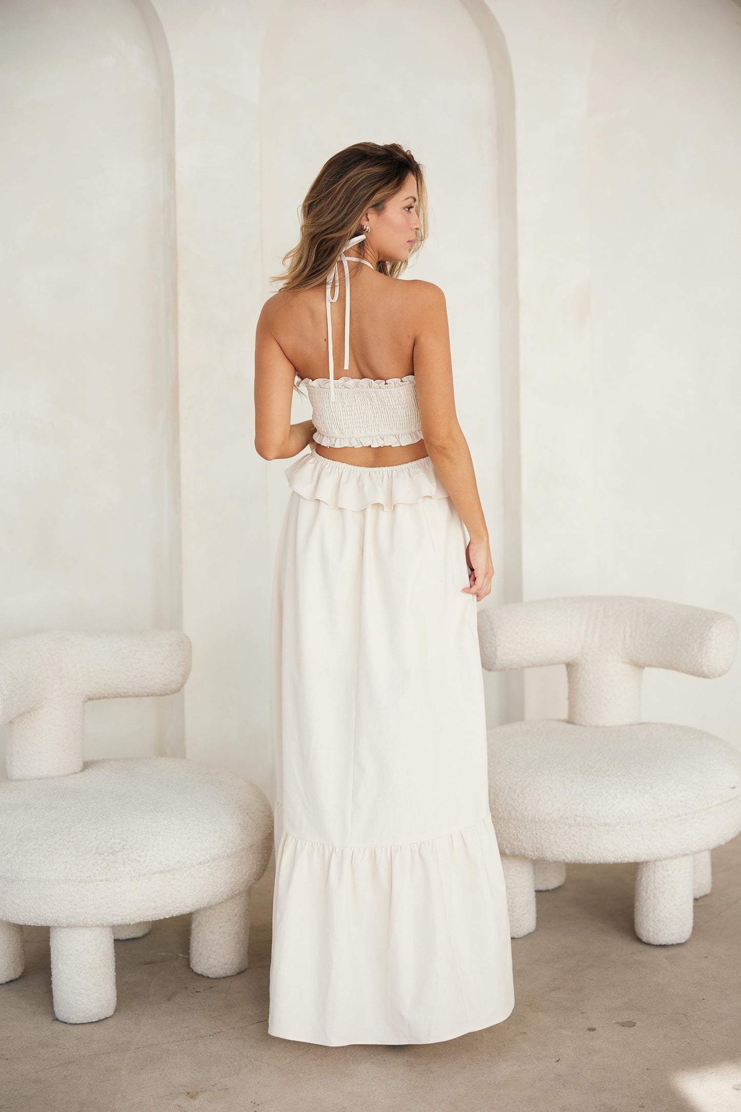 EMMYE RUFFLE MAXI DRESS