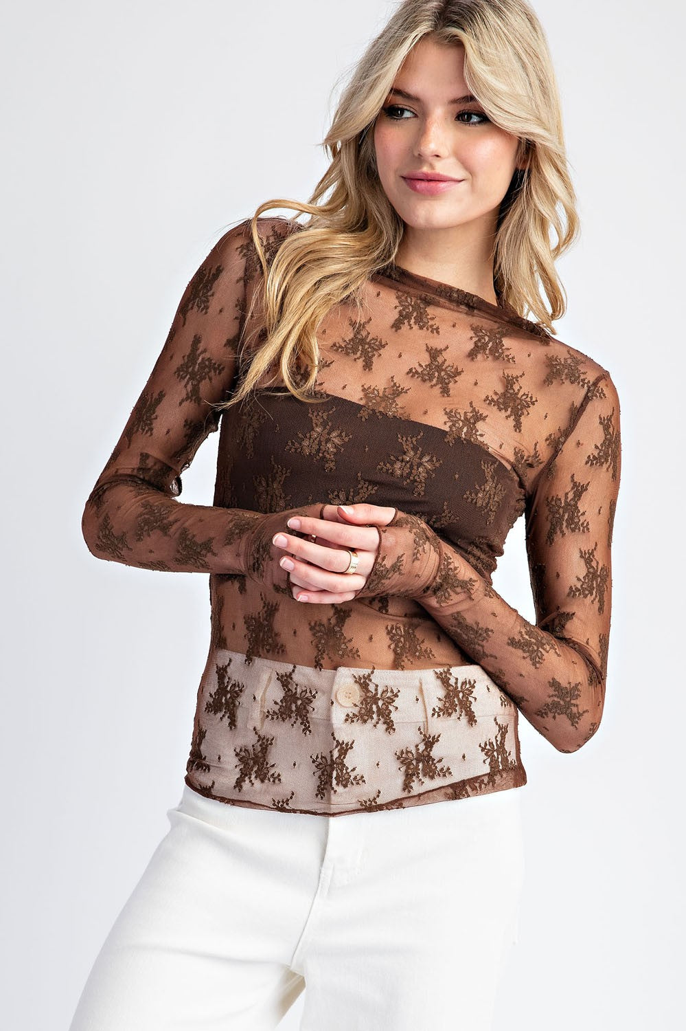 VICTORIA LACE LONG SLEEVE TOP