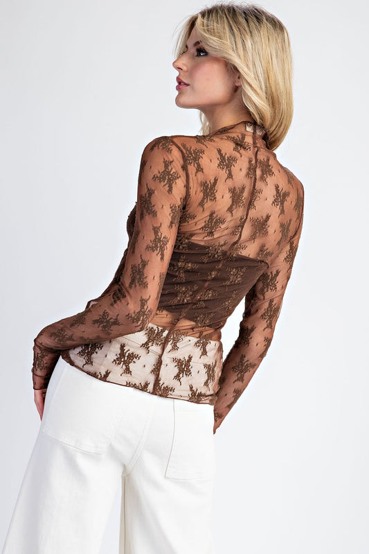 VICTORIA LACE LONG SLEEVE TOP