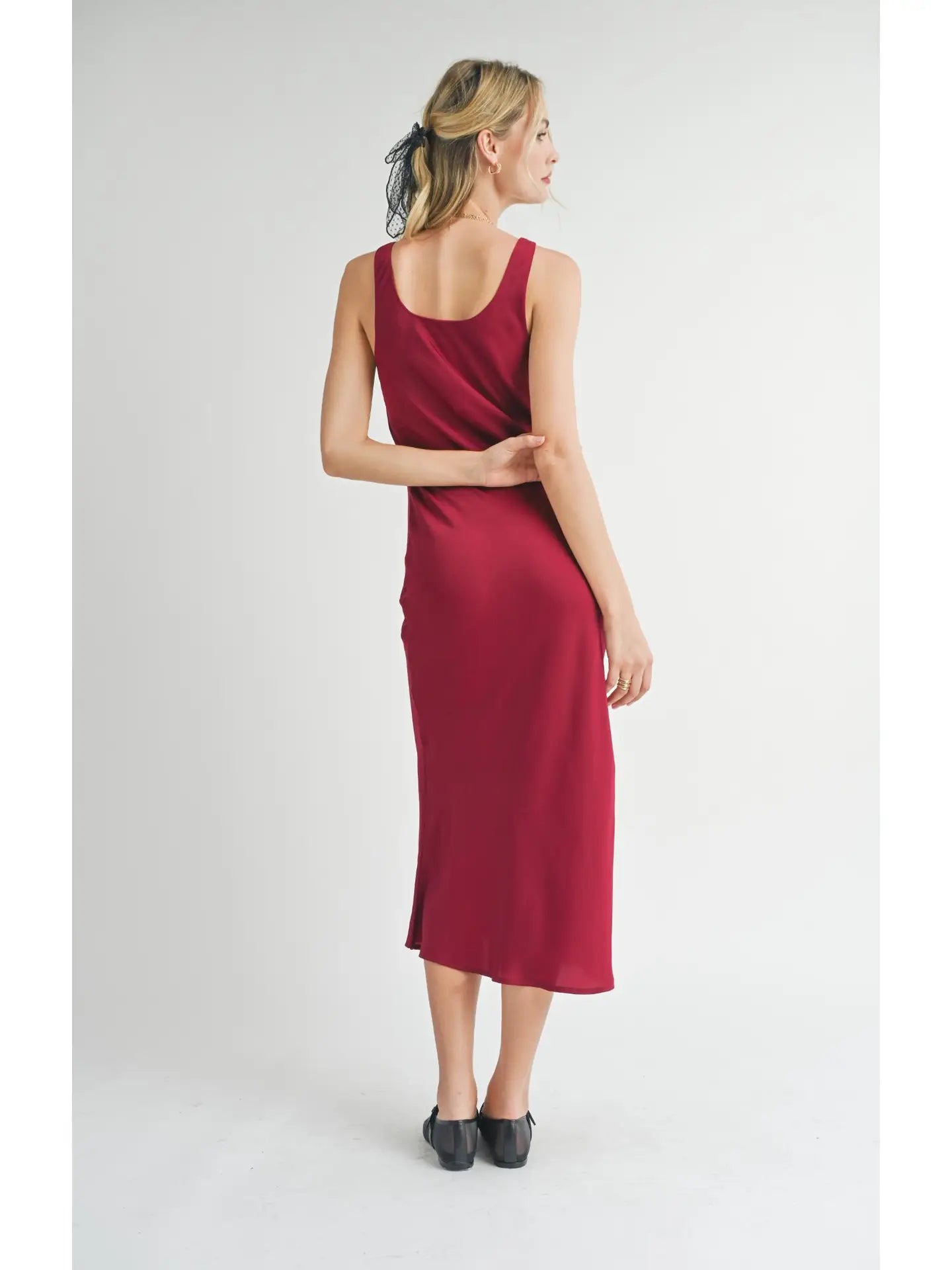 SWEET TREAT COWL NECK MIDI DRESS