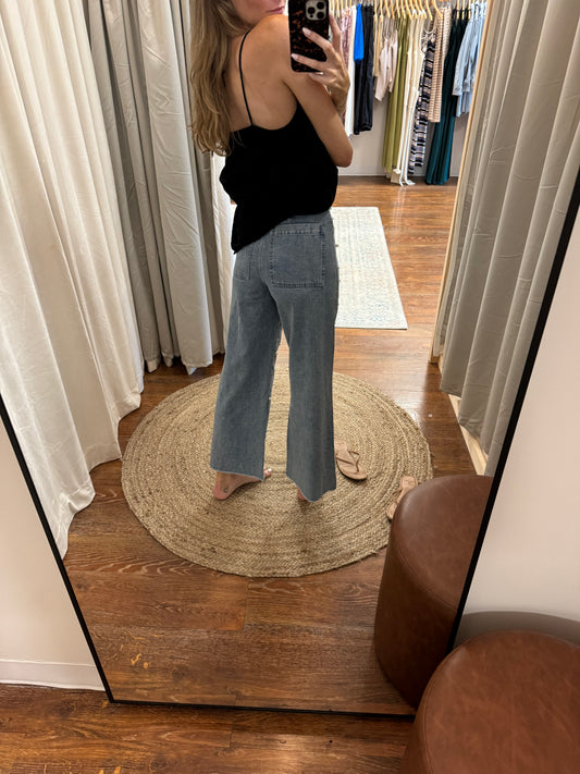 PEARL TRIM STRAIGHT LEG JEANS