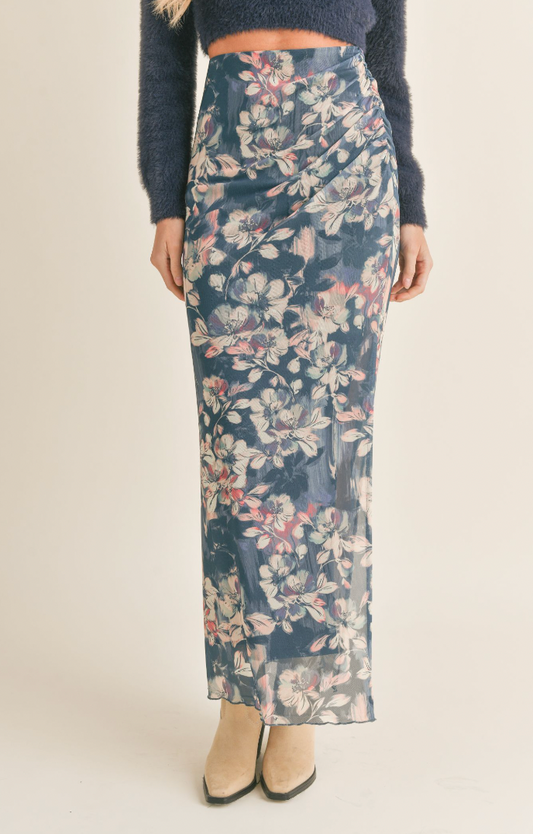 MYSTIC MUSE SIDE SHIRRED MAXI SKIRT