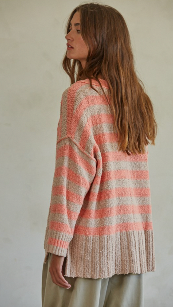 CANDY CLOUDY STRIPED CARDIGAN