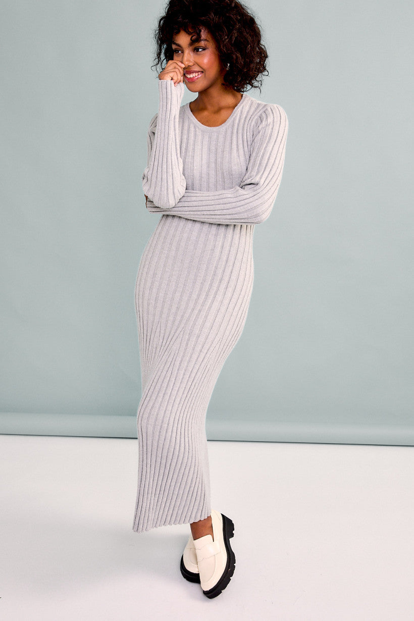 SMOKE RIBBED SWEATER DRESS