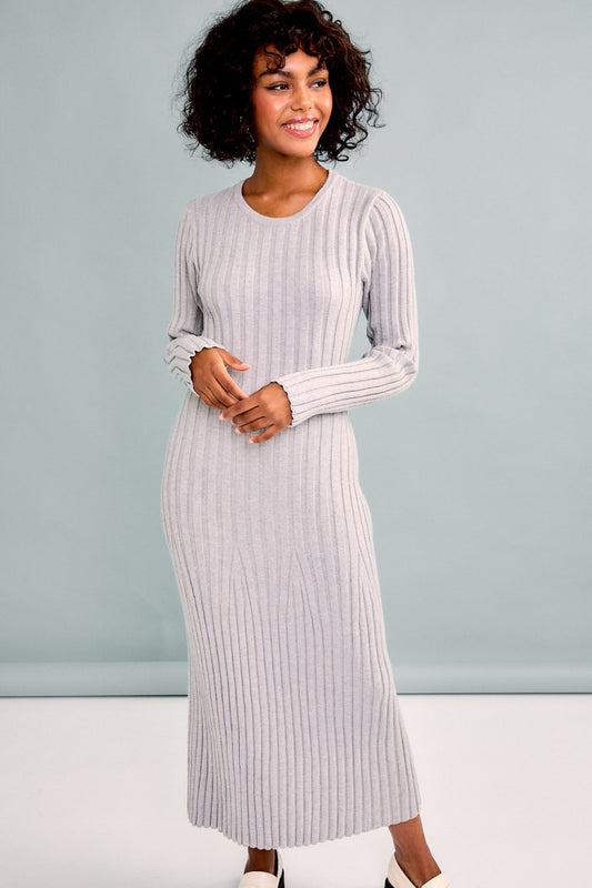 SMOKE RIBBED SWEATER DRESS