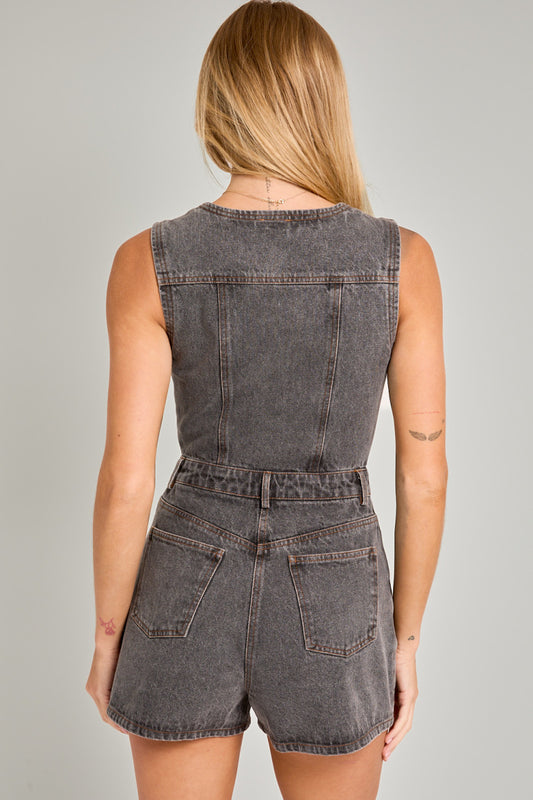 LIV DENIM VEST ROMPER