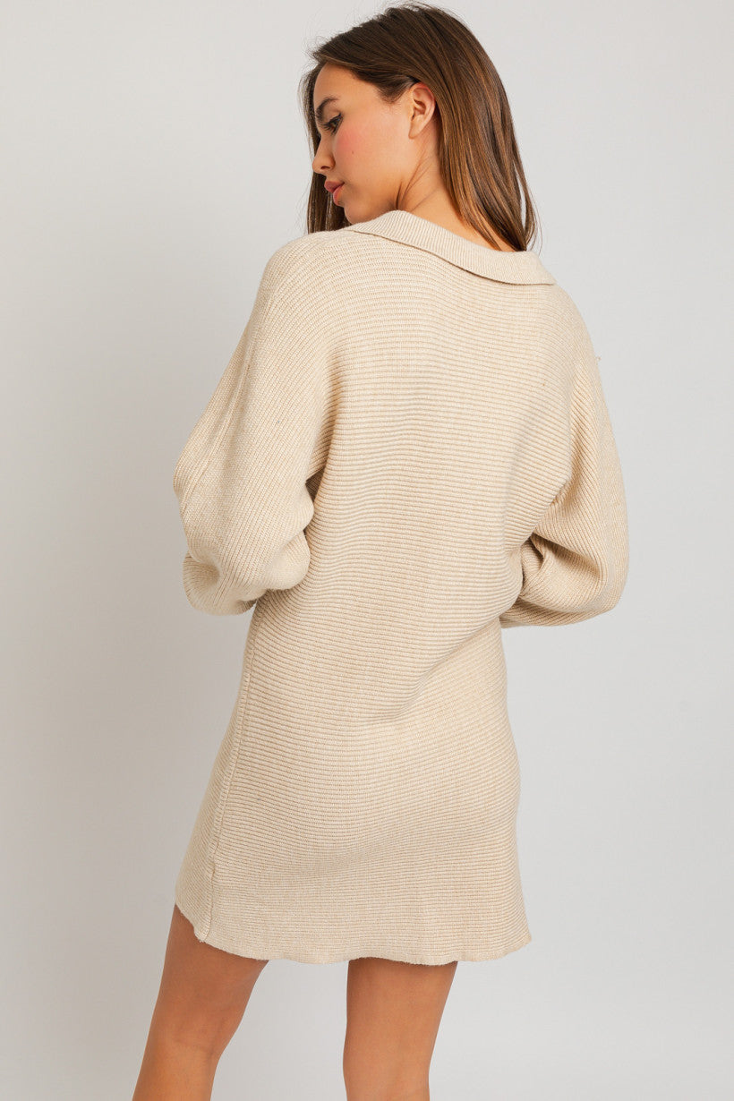 MILLIE COLLARED SWEATER DRESS