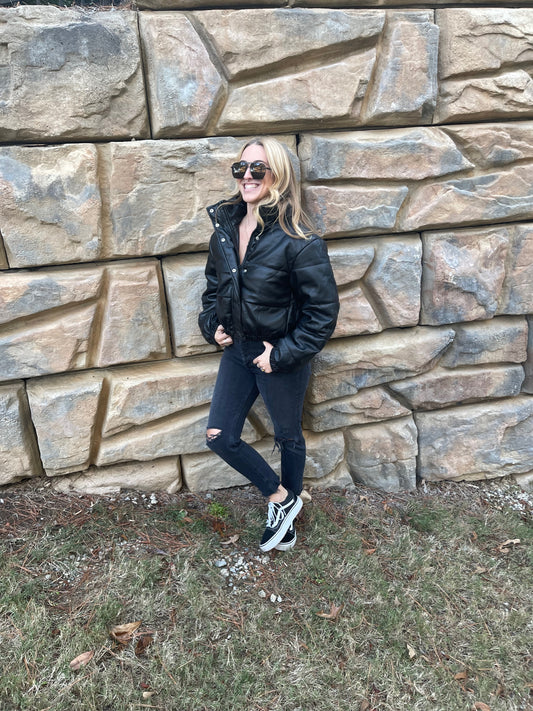 LAYLA LEATHER PUFF JACKET
