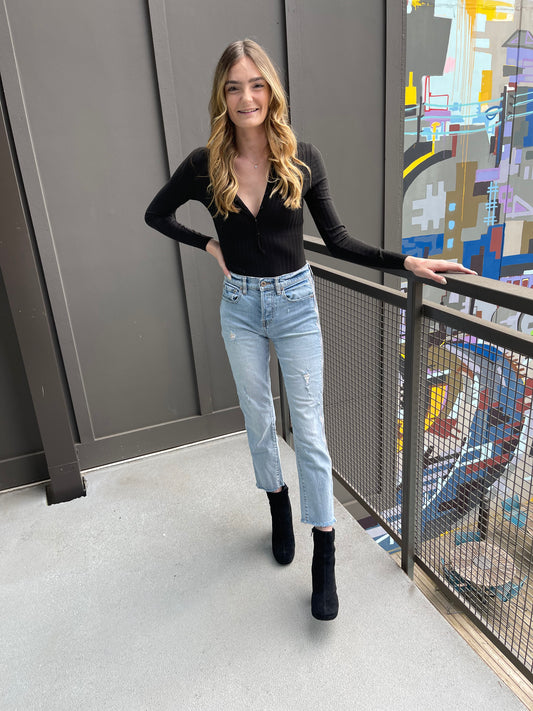 WHICH WAY BUTTON DOWN BODYSUIT