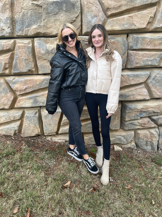 LAYLA LEATHER PUFF JACKET